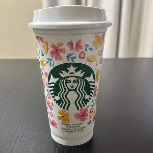 Starbucks 16oz ;Plastic Reusable Hot Cup with Lid.